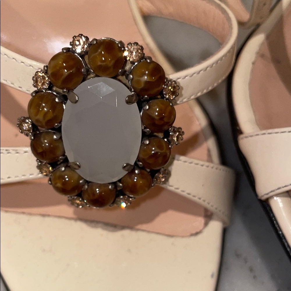Casadei patent leather Cream Embellished Heels NW - Picture 11 of 13